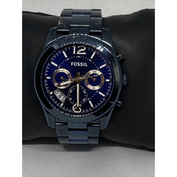 Fossil Perfect Boyfriend ES4093 Women's Navy Blue - Picture 1 of 12